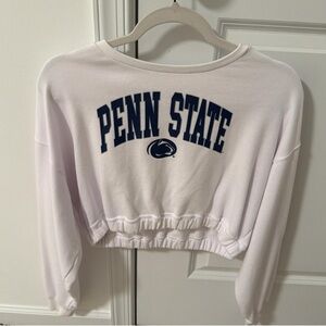 Penn State Women's Cropped White Sweatshirt